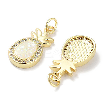Brass Micro Pave Clear Cubic Zirconia Pendants KK-L213-042G-03-1