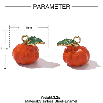 304 Stainless Steel Enamel Charms STAS-OY001-92G-1