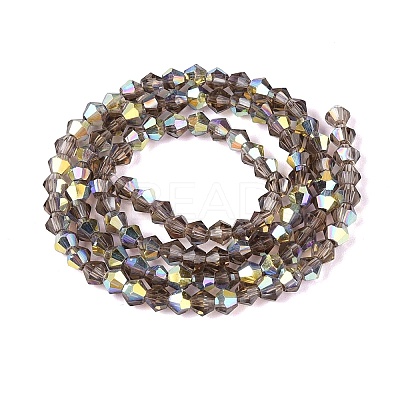 AB Color Plated Transparent Glass Beads Strands GLAA-G127-01-01J-1