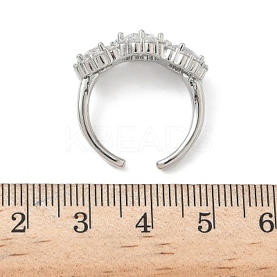 Brass Micro Pave Cubic Zirconia Cuff Rings RJEW-H256-02P-02-1