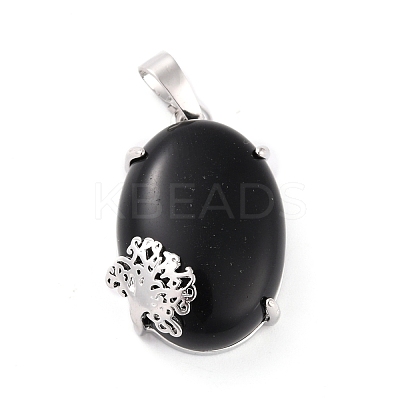 Natural Obsidian Pendants G-C235-03E-RS-1