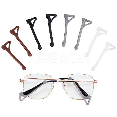 12Pairs 4 Colors Silicone Glasses Ear Grips AJEW-GF0005-60-1