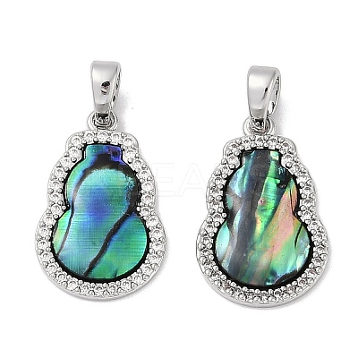 Brass Micro Pave Clear Cubic Zirconia Pendants KK-Q030-08P-1