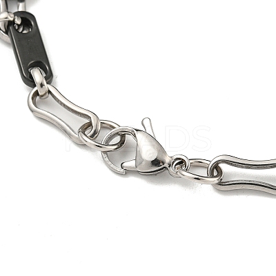 Two Tone 201 Stainless Steel Oval Link Chain Bracelet BJEW-B078-41BP-1
