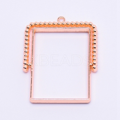 Alloy Open Back Bezel Pendants PALLOY-WH0071-59RG-RS-1