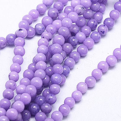Natural Mashan Jade Round Beads Strands G-D263-4mm-XS24-1