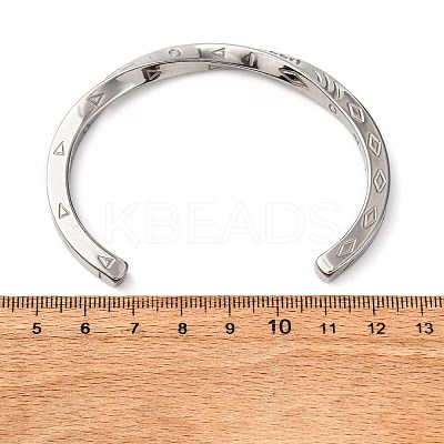 Always In My Heart 304 Stainless Steel Cuff Bangles for Women BJEW-D361-01P-1
