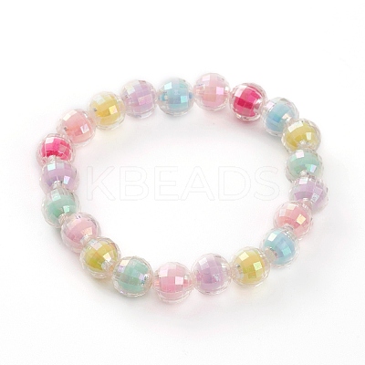 Transparent Acrylic Beads Stretch Bracelets for Kids BJEW-JB05863-1