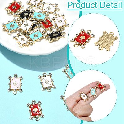 20Pcs 5 Colors Alloy Crystal Rhinestone Spades Connector Charms FIND-CJ0003-05-1