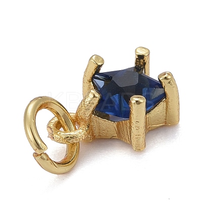 Brass Micro Pave Cubic Zirconia Pendants KK-P192-10-G04-1