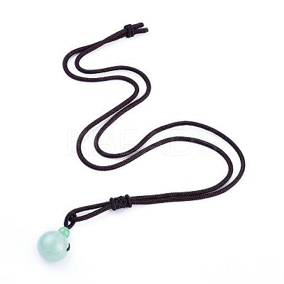 Natural Green Aventurine Pendant Necklaces NJEW-P241-A08-1