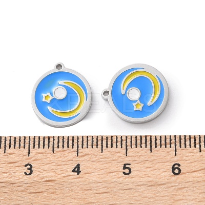 304 Stainless Steel Enamel Charms STAS-M102-21P-04-1
