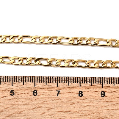 3.8MM 304 Stainless Steel Figaro Chain Necklaces for Women NJEW-B134-02B-G-1