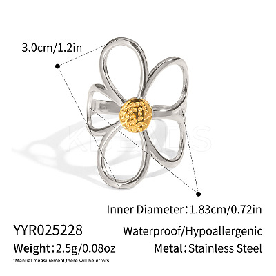 Adjustable 304 Stainless Steel Open Cuff Rings for Women SO6078-1-1