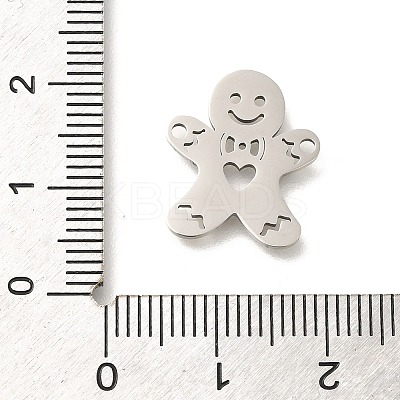 201 Stainless Steel Laser Cut Connector Charms STAS-R132-10P-1