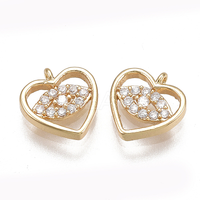 Brass Micro Pave Cubic Zirconia Charms KK-T038-384G-1