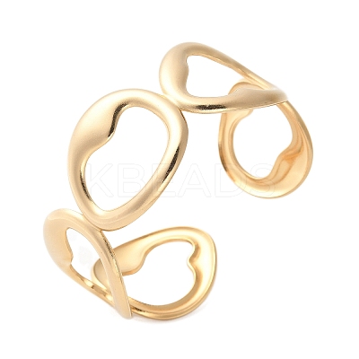 304 Stainless Steel Cuff Bangles for Women BJEW-U032-03G-1