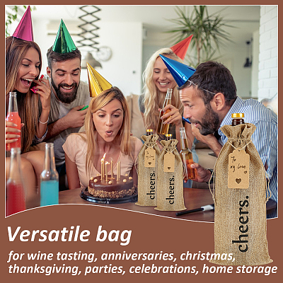 12Pcs Rectangle Jute Cheers Wine Drawstring Storage Bags FIND-WH0427-15A-1