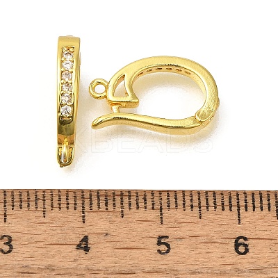 Rack Plating Brass Micro Pave Clear Cubic Zirconia Enhancer Shortener Bails KK-F883-13G-1