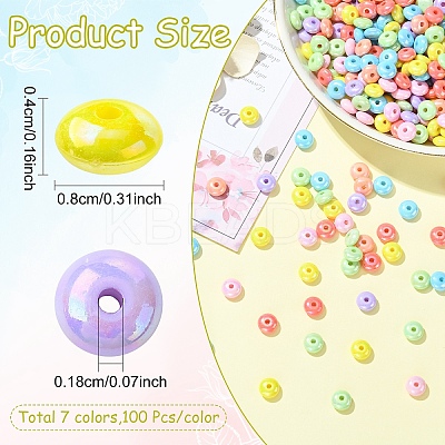 700Pcs 7 Colors UV Plating Opaque Acrylic Beads MACR-YW0004-82-1