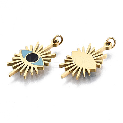 316 Surgical Stainless Steel Enamel Pendants STAS-S116-331B-G-1