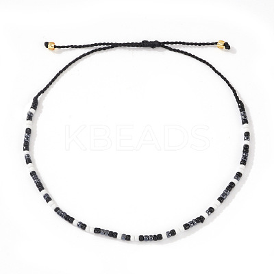 Glass Seed Bead Braided Bead Bracelets XN3042-12-1