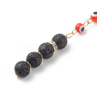 7 Chakra Handmade Lampwork Evil Eye Beaded Pendant Decorations HJEW-JM00793-1