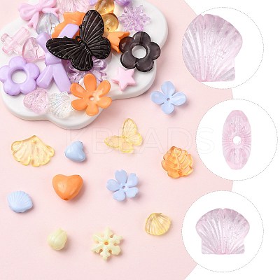 450Pcs 6 Colors Transparent & Opaque Acrylic Beads TACR-FS0001-67-1