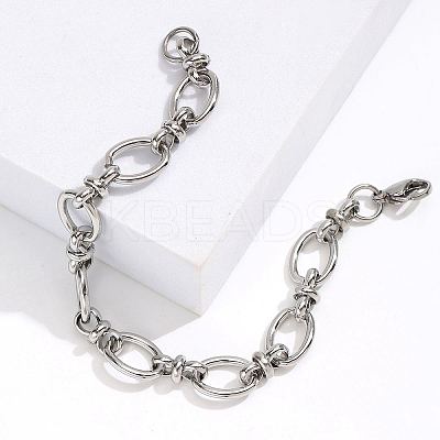Non-Tarnish 201 Stainless Steel Oval Link Chain Bracelet KM2112-2-1
