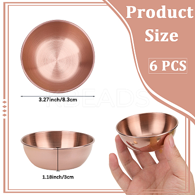 6Pcs Stainless Steel Dipping Bowls AJEW-CP0009-70RG-1