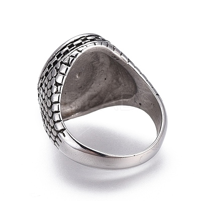 304 Stainless Steel Signet Rings for Men RJEW-O032-10AS-1