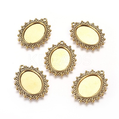 Zinc Alloy Pendant Settings for Cabochon & Rhinestone X-PALLOY-A15289-AG-FF-1