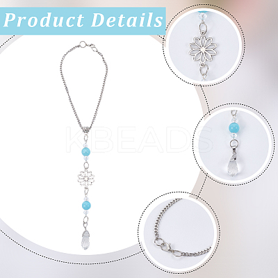 Flower Alloy Pendant Decoration AJEW-WH20018-12A-1