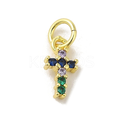 Brass Micro Pave Cubic Zirconia Charms KK-M283-20H-02-1