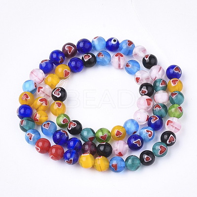 Handmade Lampwork Beads Strands X-LAMP-S191-10A-1