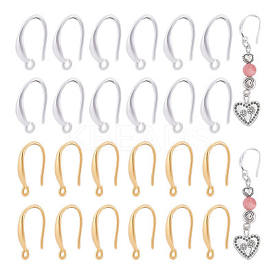 40Pcs 2 Colors Brass Earring Hooks KK-UN0004-59-1