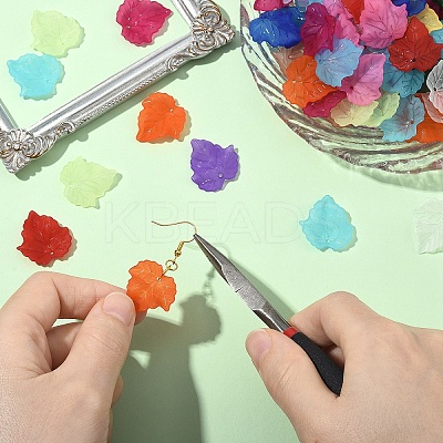 360Pcs 11 Colors Autumn Theme Transparent Frosted Acrylic Pendants MACR-YW0004-03-1