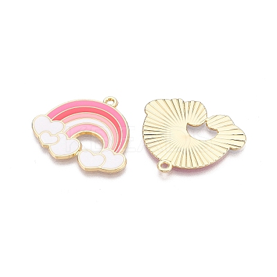 Rack Plating Alloy Enamel Pendants ENAM-N056-429A-1