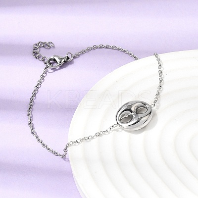 304 Stainless Steel Oval Pendant Necklaces & Bracelets & Stud Earrings Sets SJEW-P008-02P-1