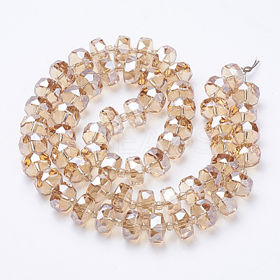 Electroplat Glass Beads Strands EGLA-Q092-10mm-D09-1