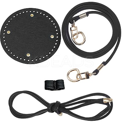 Imitation Leather Bag Bottoms & Purse Strap & Drawstring for Bucket Bag Set AJEW-CL0001-73B-1