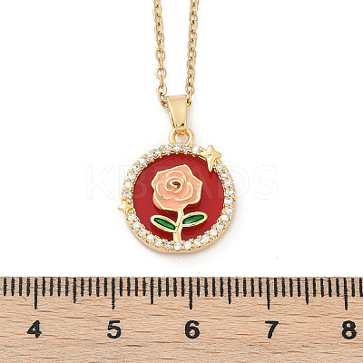 Brass Micro Pave Cubic Zirconia Pendant Neckalces for Women NJEW-C076-01A-G-1