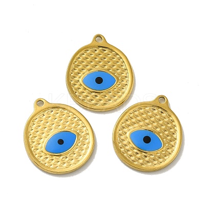 Ion Plating(IP) 304 Stainless Steel Enamel Pendants STAS-Q001-27G-1
