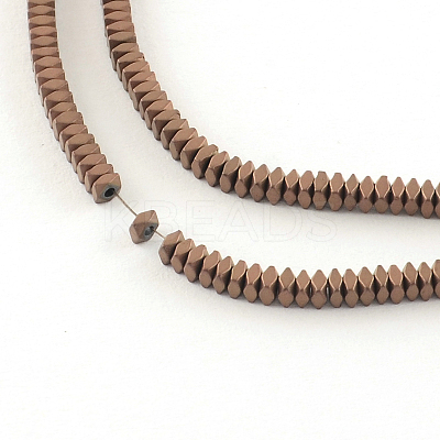 Faceted Square Electroplate Non-magnetic Synthetic Hematite Bead Strands G-S203-24C-1