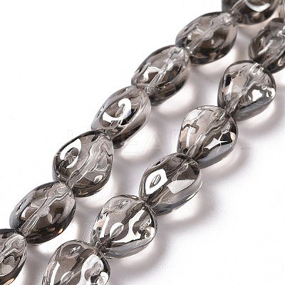 Transparent Electroplate Glass Beads Strands GLAA-C025-02J-1
