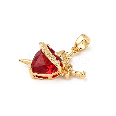 Brass Micro Pave Cubic Zirconia Pendants KK-F917-08G-01-1