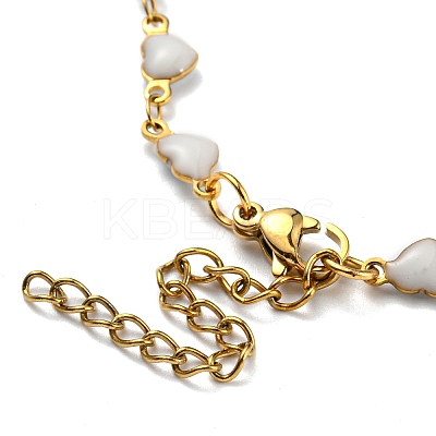 Ion Plating(IP) Golden 304 Stainless Steel Heart Link Chain Necklaces NJEW-E098-02G-06-1