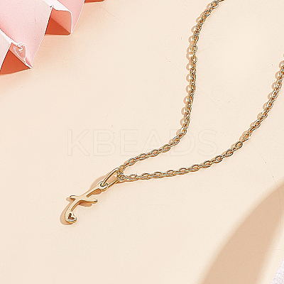 1pc 304 Stainless Steel Letter Pendant Necklaces NJEW-LP0001-39X-G-1