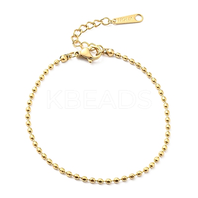 304 Stainless Steel Ball Chain Bracelet for Women BJEW-B064-12G-1