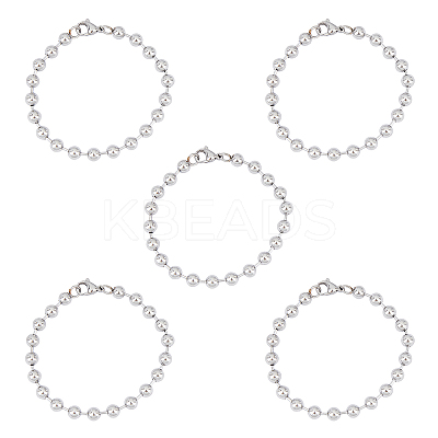 304 Stainless Steel Ball Chain Bracelets BJEW-UN0001-10P-1